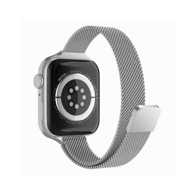Curea Techsuit W034, Compatibila Cu Apple Watch 1 / 2 / 3 / 4 / 5 / 6 / 7 / SE - 38/41mm, Metalic, Silver